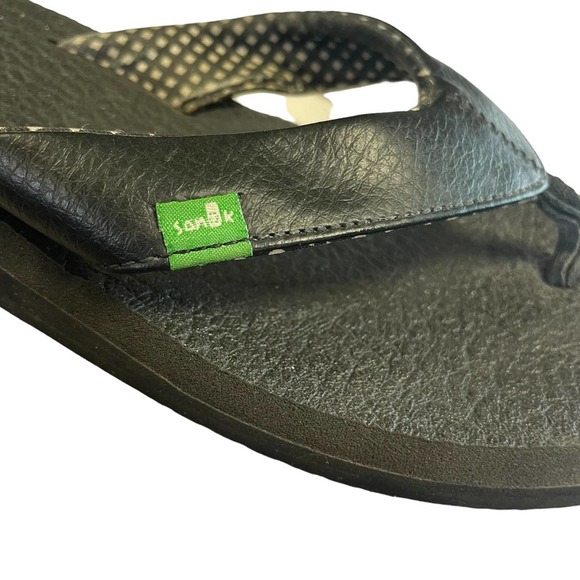Sanuk WOMEN'S 8 / 40 SANDALS YOGA MAT BLACK Beach FLIP FLOPS SLIP ON Thongs - Picture 7 of 11
